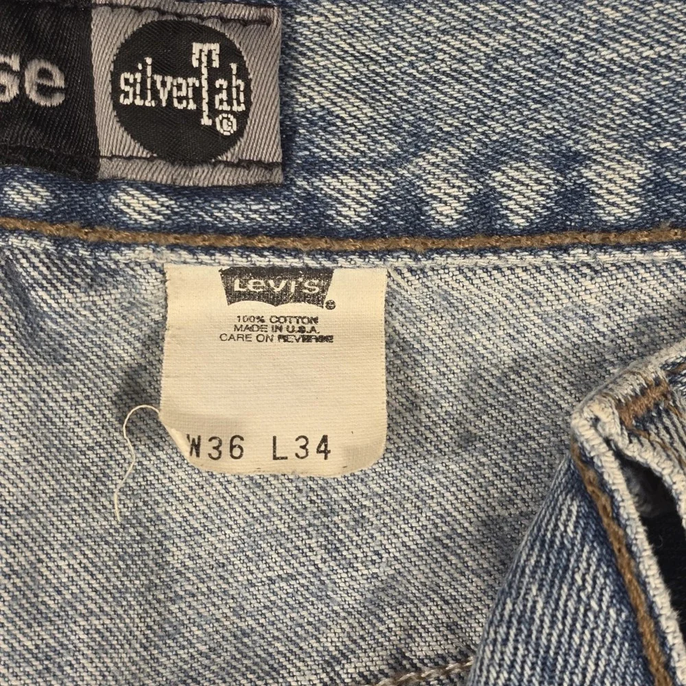 Vintage Y2K Levi's SilverTab Straight + Loose Jeans Men 36x34 USA Distressed